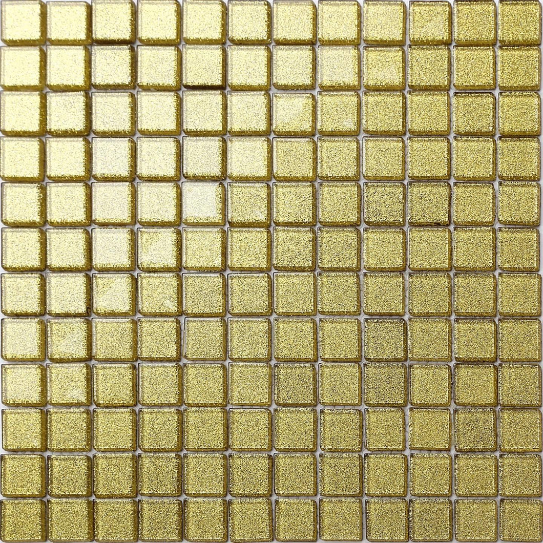 Gold Glitter Glass Mosaic Tile Sheet (MT0080)