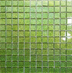 Green Glitter Glass Mosaic Tiles (MT0020)