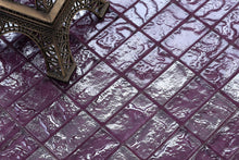 Load image into Gallery viewer, Lilac Textured Lava Glass Brick Mosaic Tiles (MT0119)
