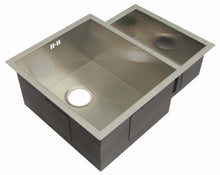 Load image into Gallery viewer, 600 x 480mm Undermount 1.5 Bowl Handmade Satin Stainless Steel Kitchen Sink (DS034)
